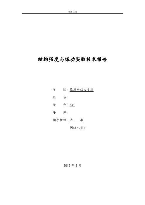 强度振动实验报告材料(包含梁模态实验和转子动力学实验)