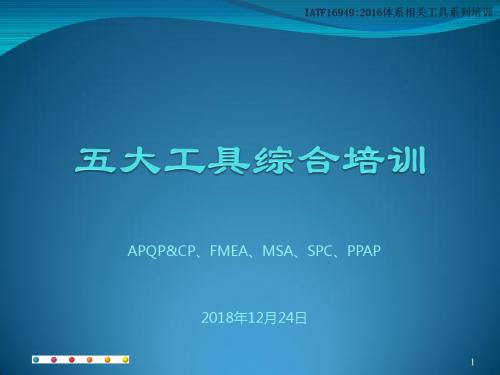 APQP-FMEA-SPC-MSA-PPAP五大工具综合培训教材