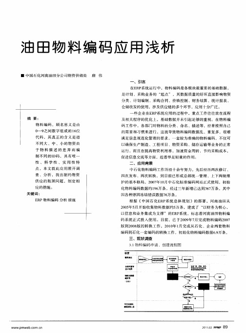 油田物料编码应用浅析