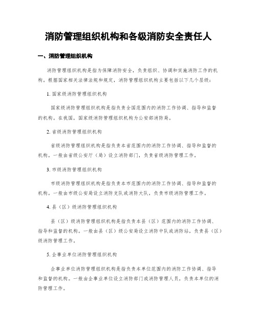 消防管理组织机构和各级消防安全责任人