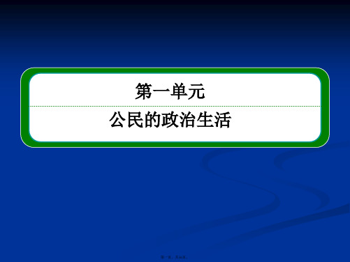 高一政治课件人教新课标必修二第一单元公民的政治生活124