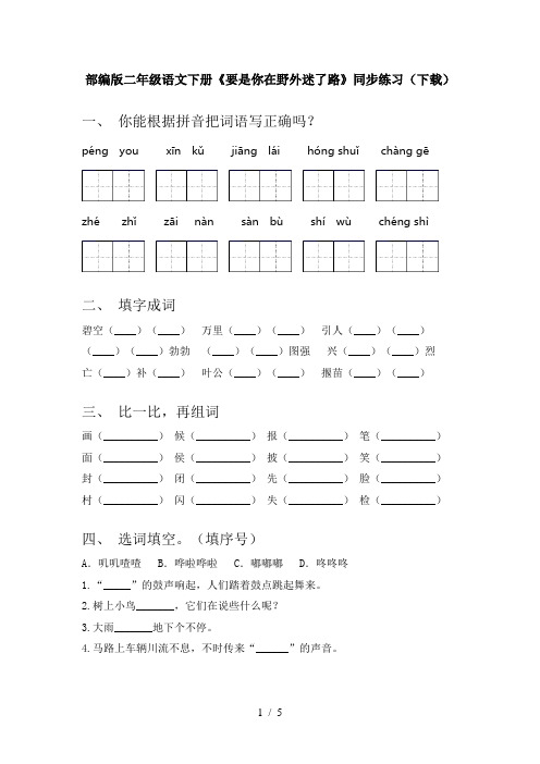 部编版二年级语文下册《要是你在野外迷了路》同步练习(下载)