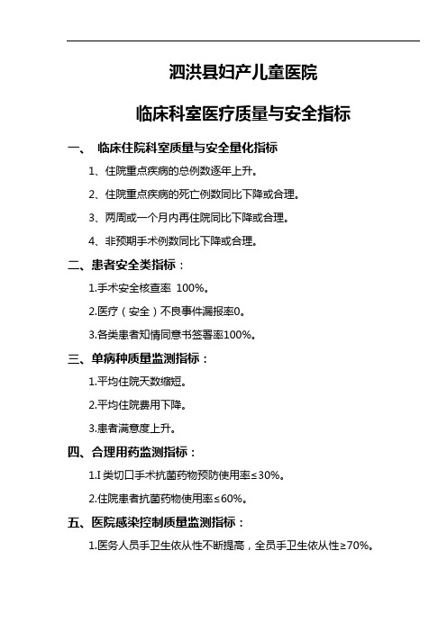 4.1.1.1【C】3临床科室质量与安全指标