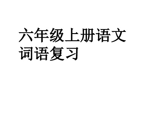 六年级上册语文课件 词语复习_人教新课标 (共19张PPT)