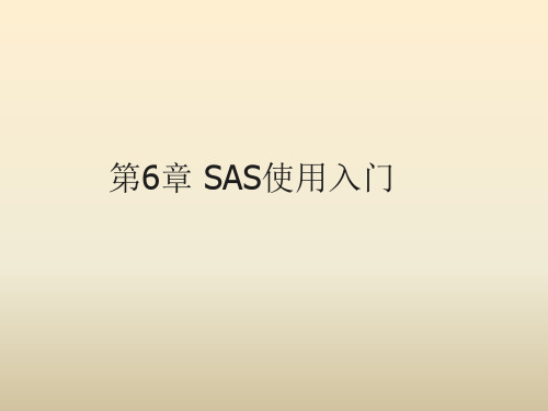 SAS使用入门