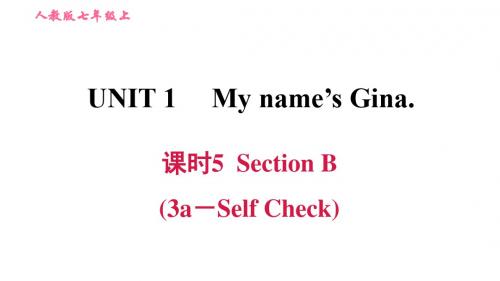 2019年秋人教新目标七年级上册英语习题课件：Unit 1  My name is Gina课时5 Section B (3a-Self Check)