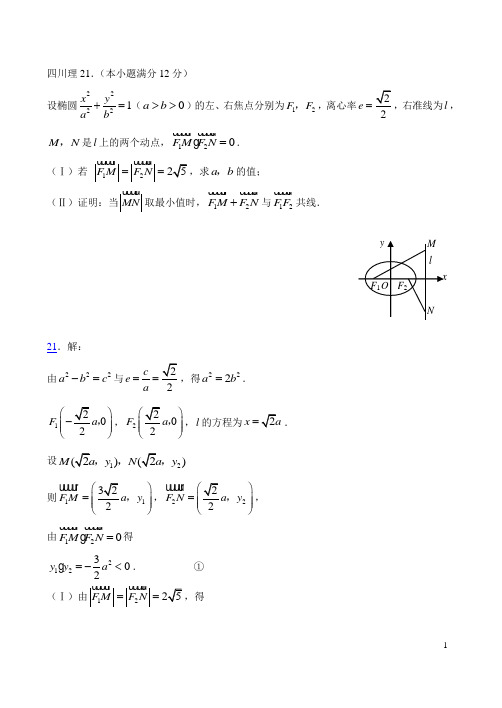 2008年全国高考数学试题分类汇编8.圆锥曲线(1)