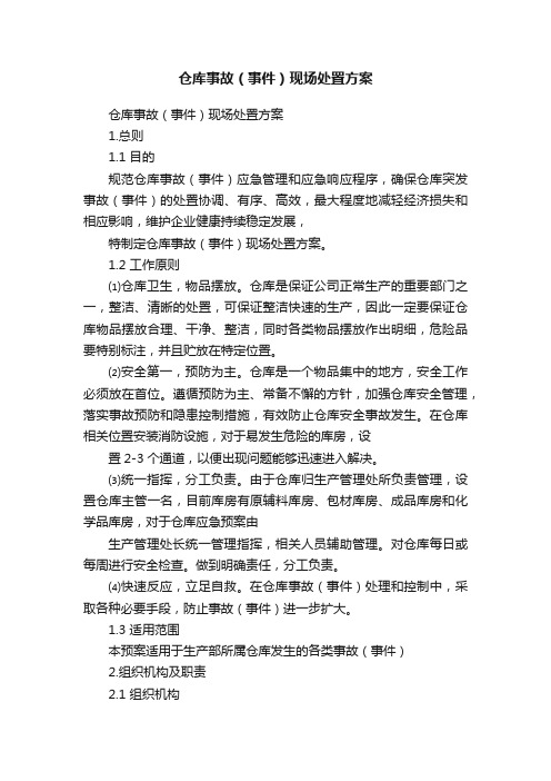 仓库事故（事件）现场处置方案