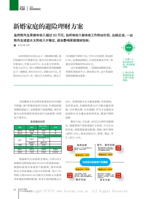 新婚家庭的避险理财方案