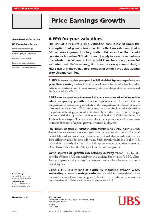 UBS 估值培训系列 4 - PE_to_Growth