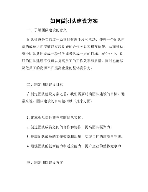 如何做团队建设方案