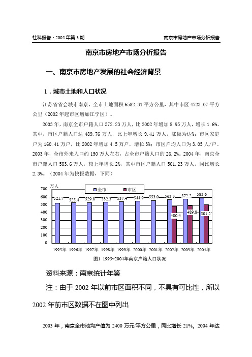 南京市房地产市场分析报告