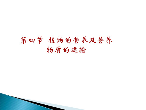 第四节植物的营养及运输_6 普通生物学课件