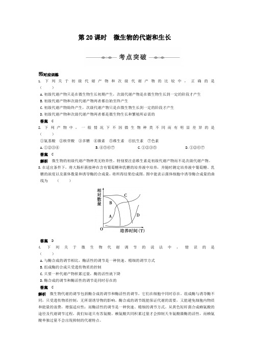 第20课时  微生物的代谢和生长