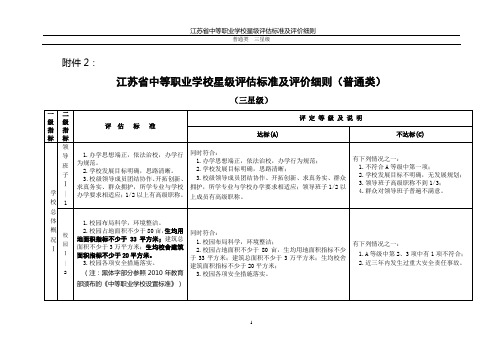 中等职业学校星级评估标准及评估细则普通类、体育类标准