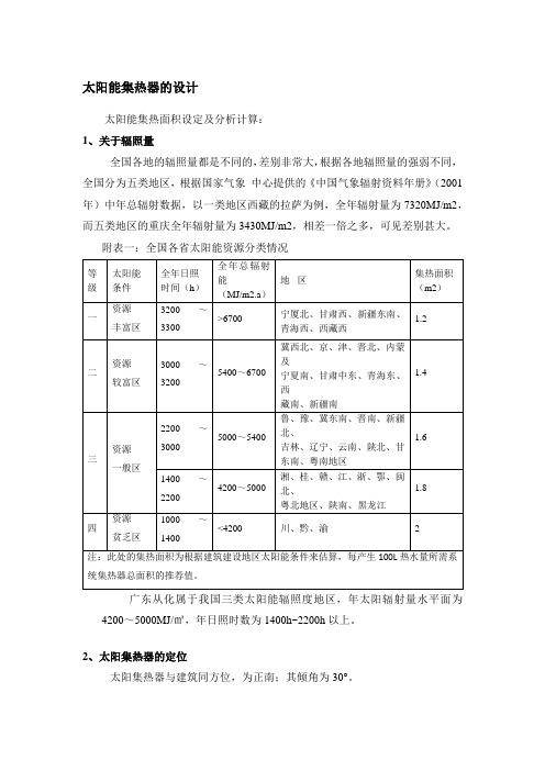 太阳能集热面积