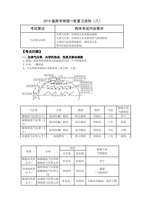 江苏省如皋中学高考地理一轮复习资料(八)