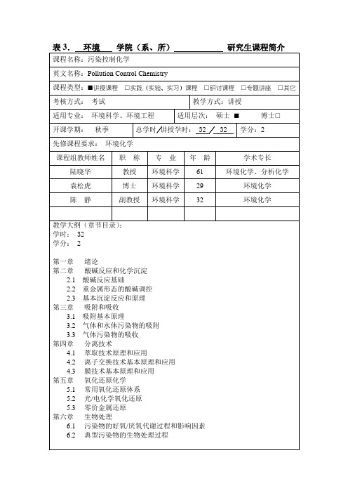 污染控制化学