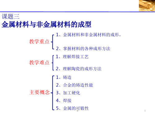 机械制造基础课题三——金属材料与非金属材料的成型