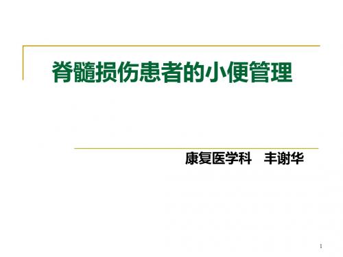 脊髓损伤患者的小便管理 PPT课件