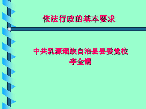 依法行政基本要求