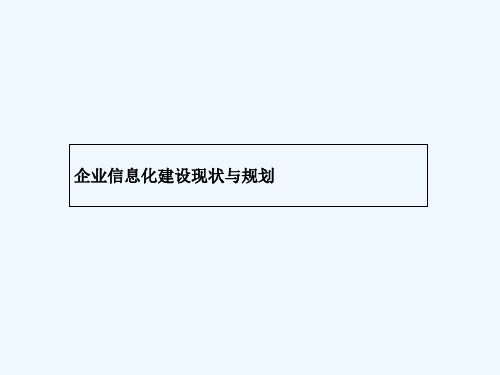 企业信息化建设现状与规划