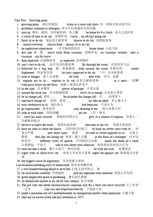 M1U2已整理短语