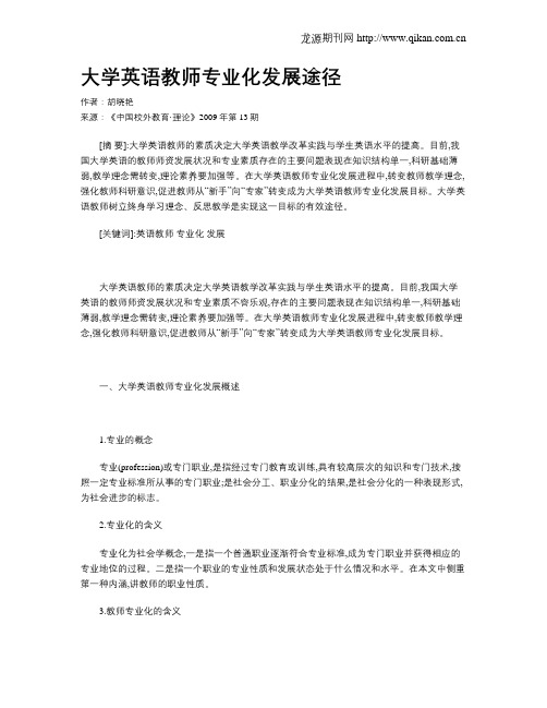 大学英语教师专业化发展途径