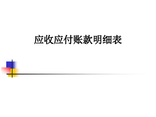 应收应付账款明细表