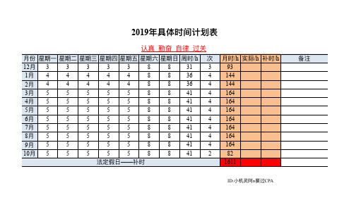 @小机灵阿n要过CPA～2019CPA计划表