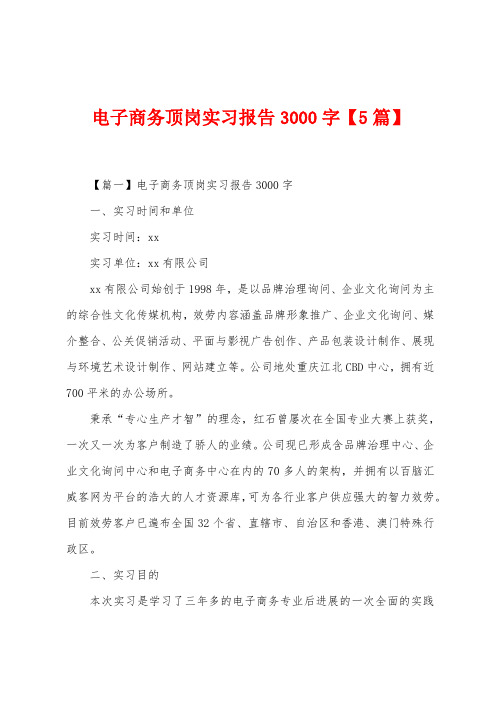 电子商务顶岗实习报告3000字【5篇】