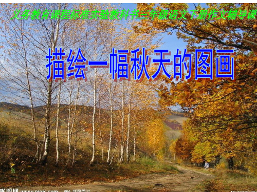 人教版三年级语文上册语文园地三的习作《秋天的图画》课件(1)