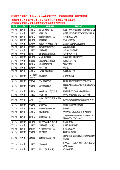 新版河北省廊坊市商场工商企业公司名录名单大全142家