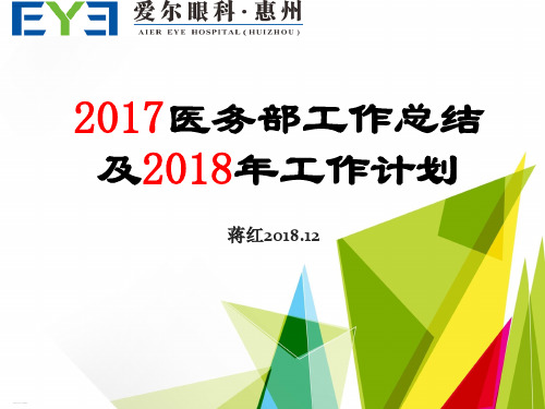 某医院医务部工作总结及工作计划(PPT47页)