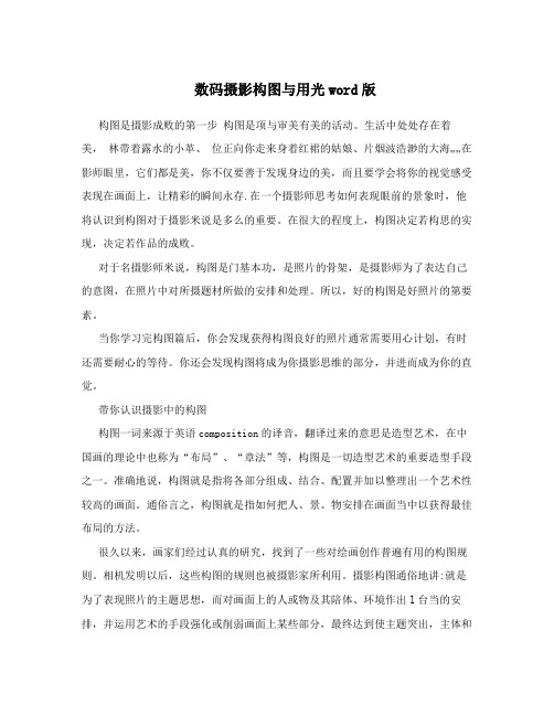 数码摄影构图与用光word版