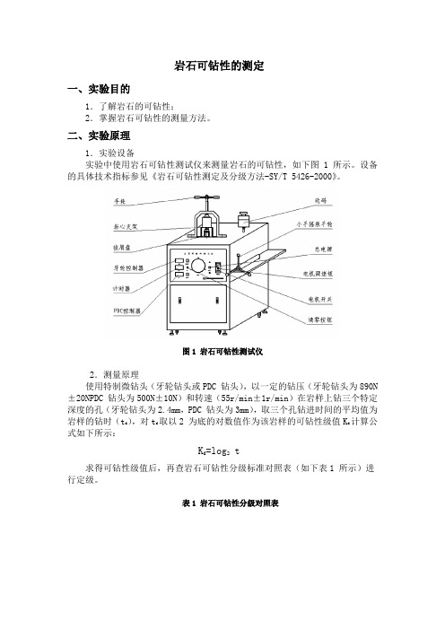岩石可钻性的测定