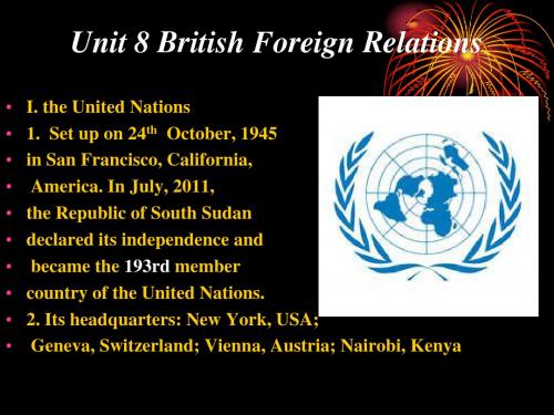 Unit 8 British Foreign Relations