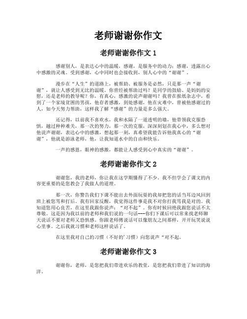 老师谢谢你作文