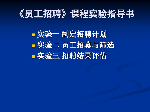 员工招聘实验指导-17页文档资料