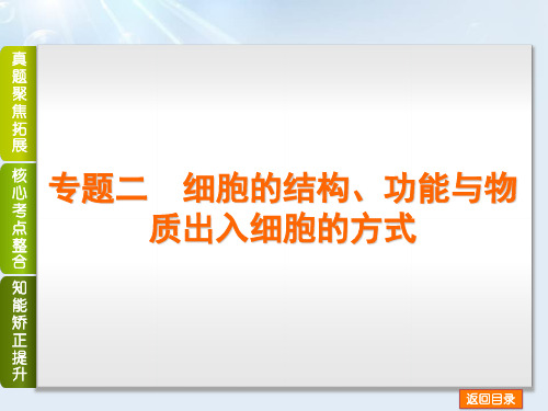 2020届高考生物二轮专题复习精品课件：专题1-2细胞的结构功能与物质运输-全国卷地区