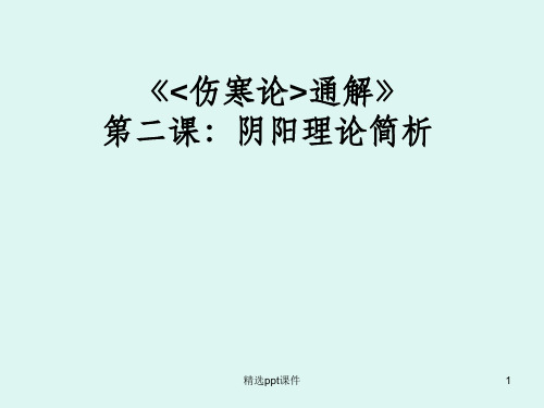 伤寒论通解第二课阴阳理论简析ppt课件