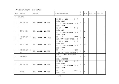 (3)舞台灯光系统报价一览表(共3页)