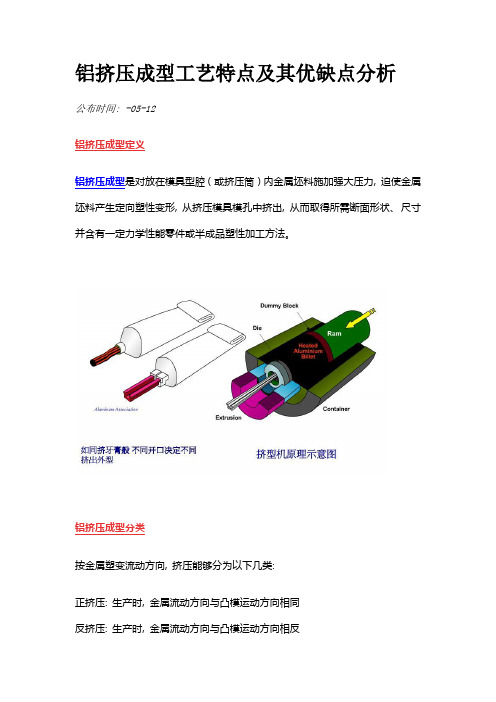 铝挤压成型的工艺特点及其优缺点分析