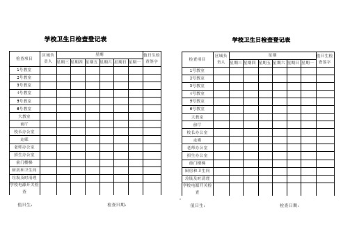 学校卫生检查登记表