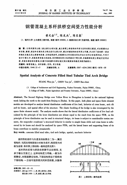 钢管混凝土系杆拱桥空间受力性能分析