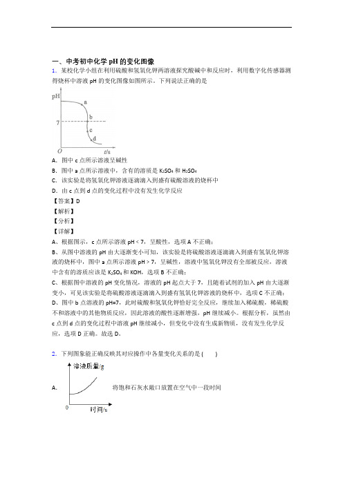 2020-2021中考化学知识点过关培优易错试卷训练∶pH的变化图像含详细答案