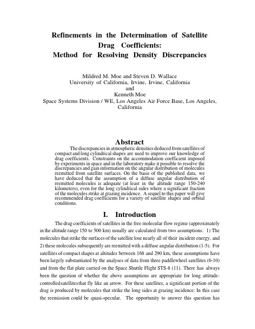 Refinements in Determining Satellite Drag Coefficients