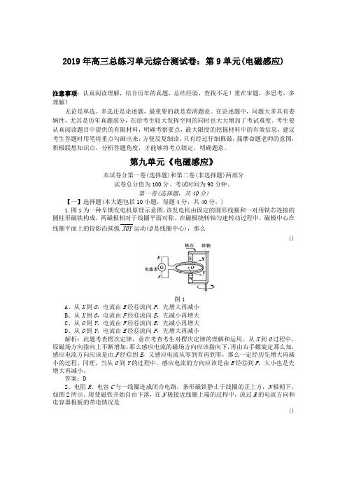 2019年高三总练习单元综合测试卷:第9单元(电磁感应)