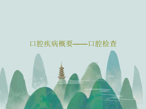 口腔疾病概要——口腔检查共23页