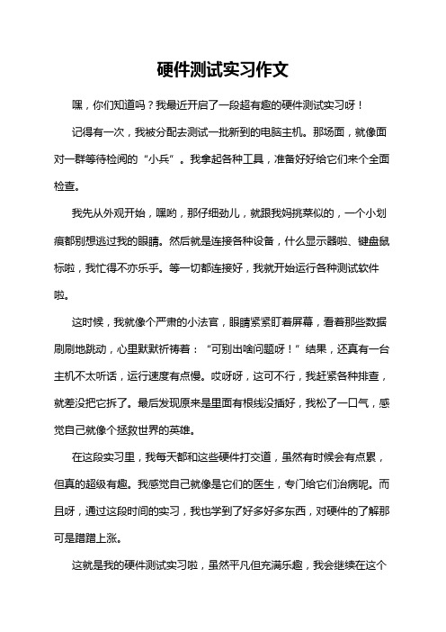 硬件测试实习作文